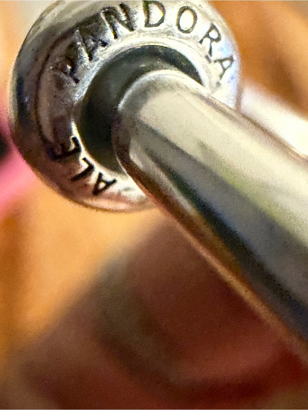 Pandora Silver Open Bangle with Pavé End Caps - Silver - Picture 4 of 6